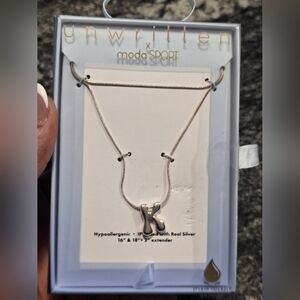 Unwritten Silver Letter K Name  Necklace Women New
